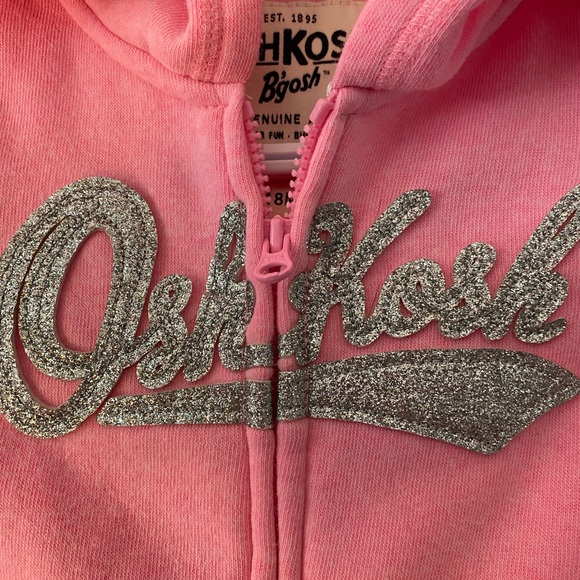 Oshkosh pink sparkly hoodie size 18M - Picture 2 of 3